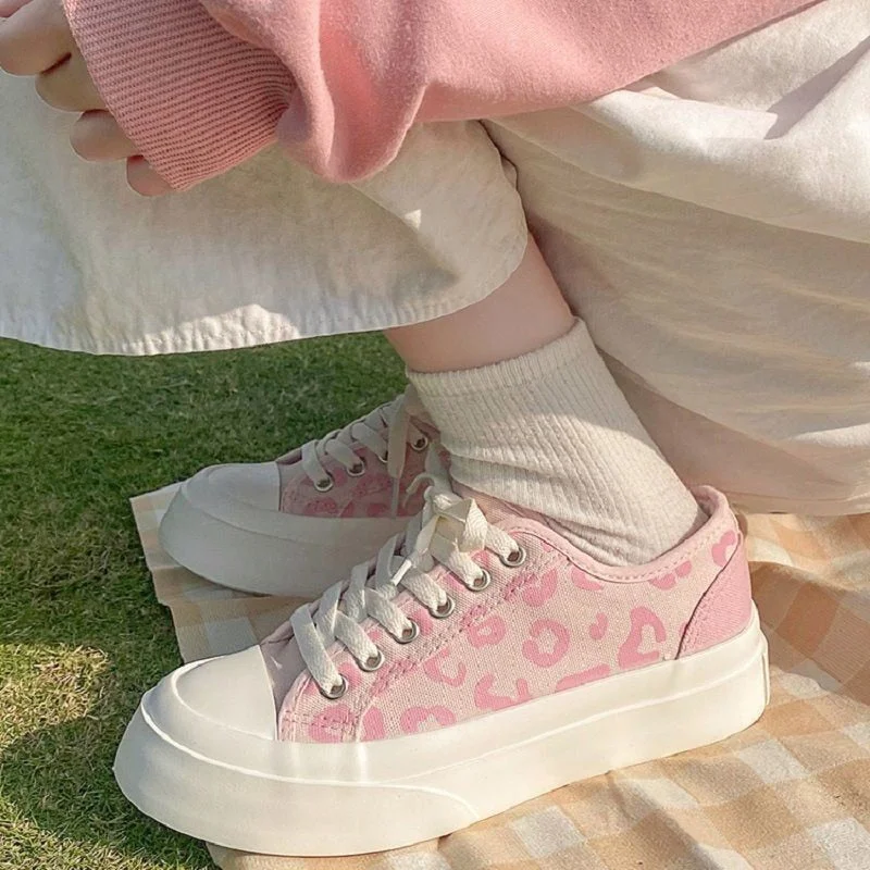 Vstacam 2022 Summer Women Canvas Shoes Sweetheart Platform Sneakers Japanese Kawaii Lolita Shoes Teen College Girls Sports Skate Shoes
