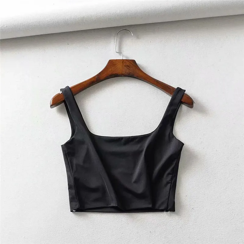 Churchf Churchf New Women's Fashion Double Square Collar Slim Sling Vest