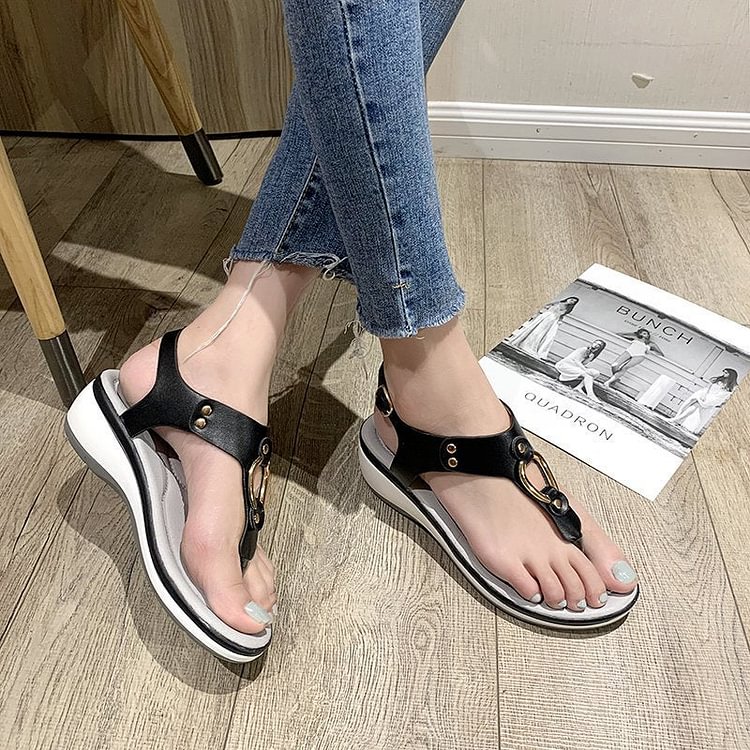 2022 New Summer Beach Solid Color Flip Flops For Women Clip Toe Ladies Shoes