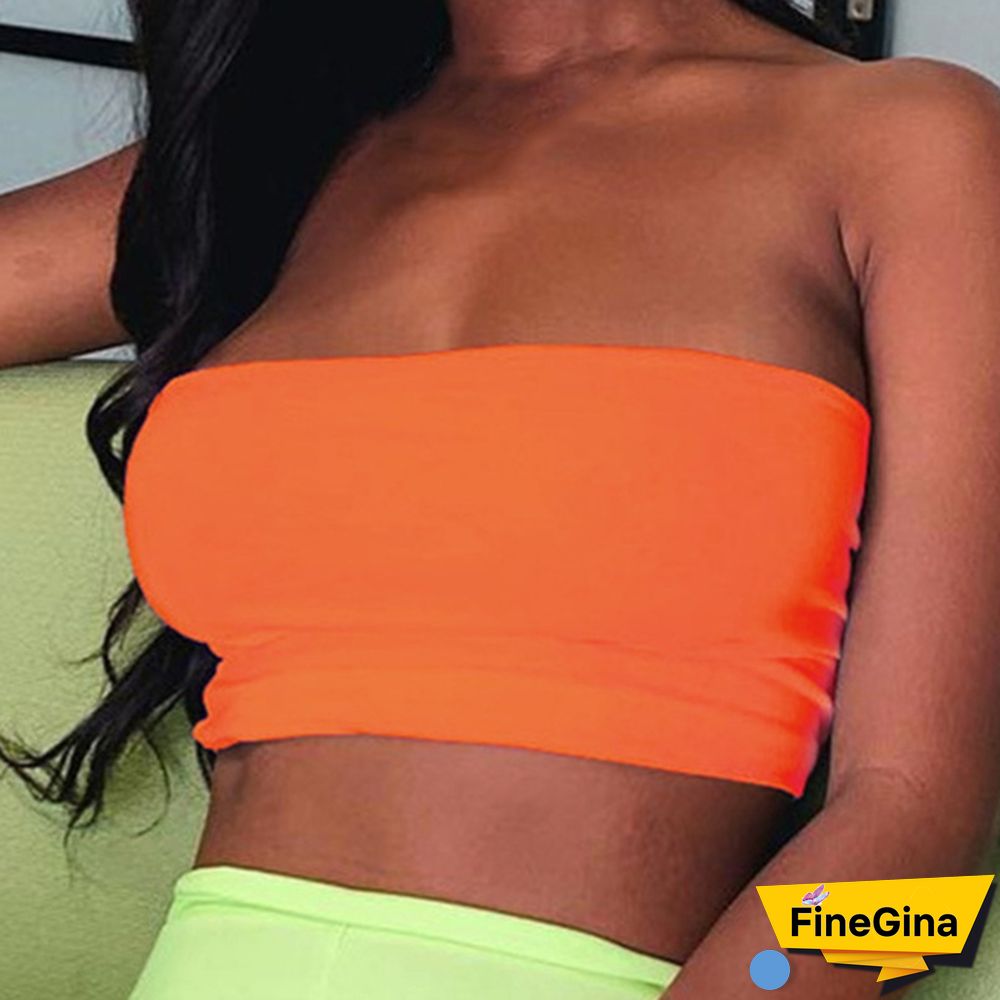 Spring and Summer New European and American Women's Camisole Vest Solid Color Cotton Sling Tube Top Female Word Collar Slim