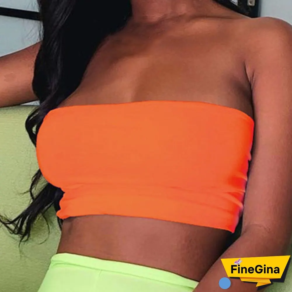 Spring and Summer New European and American Women's Camisole Vest Solid Color Cotton Sling Tube Top Female Word Collar Slim