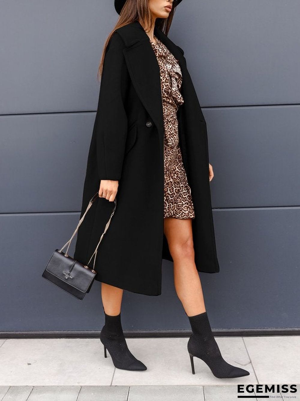 Long Sleeve Shift Casual Lapel Outerwear | EGEMISS