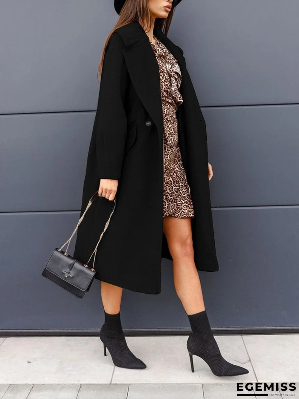 Long Sleeve Shift Casual Lapel Outerwear | EGEMISS