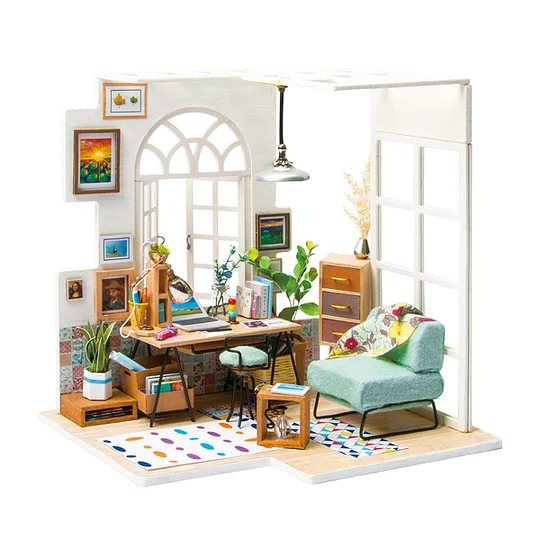 [Only Ship To U.S.]Rolife SOHO time Home Office DIY Miniature House DGM01 | Robotime Online