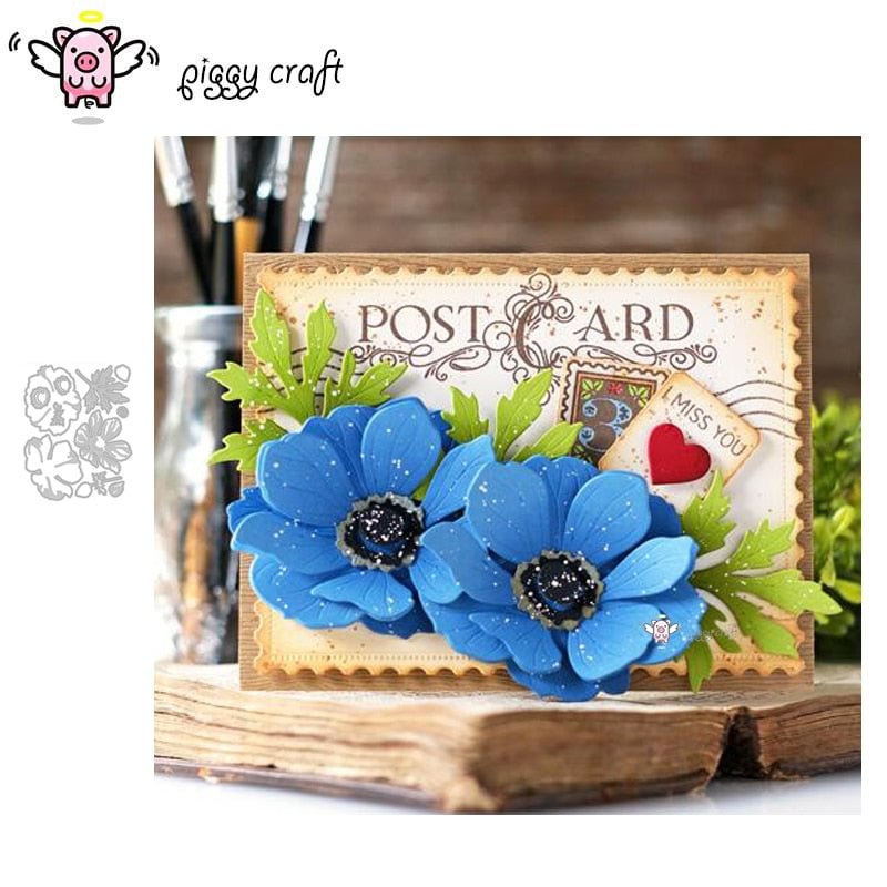 Piggy Craft metal cutting dies cut die mold Flower leaf decoration Scrapbook paper craft knife mould blade punch stencils dies