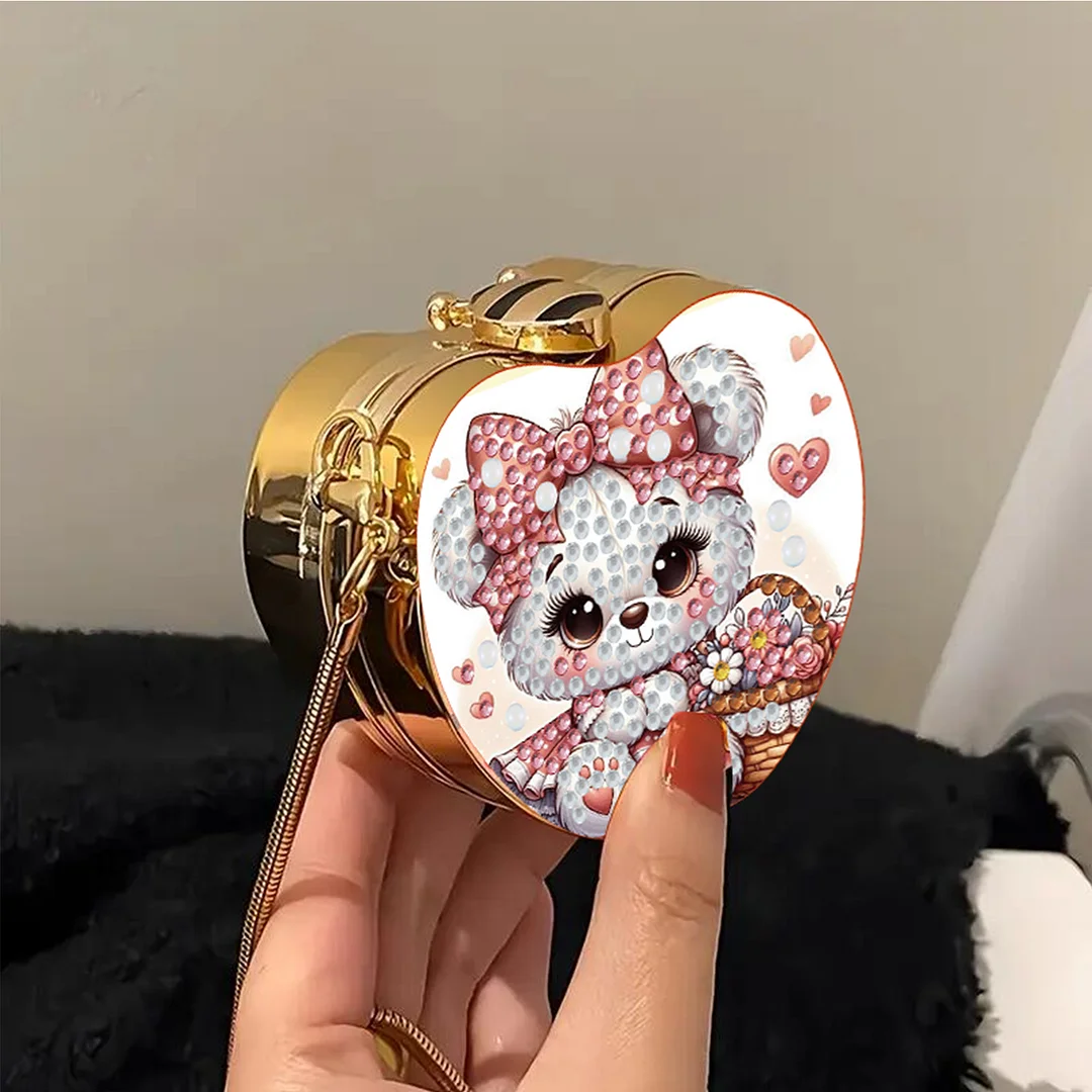 Bear DIY Acrylic Love Art Diamond Painting Coin Purse with Chain for Women Girl
