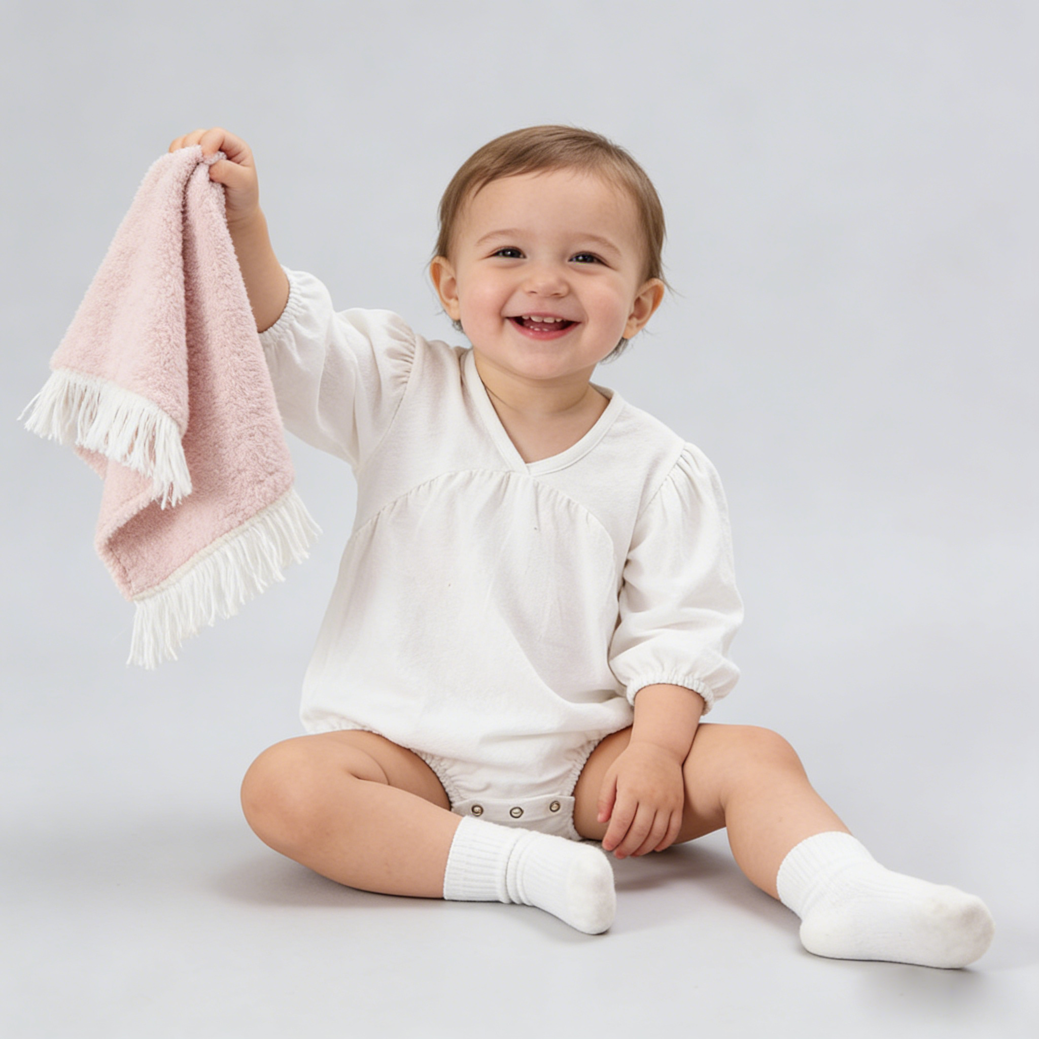 Ethereal Puff-Sleeve Linen Baby Romper REAL SILK LIFE