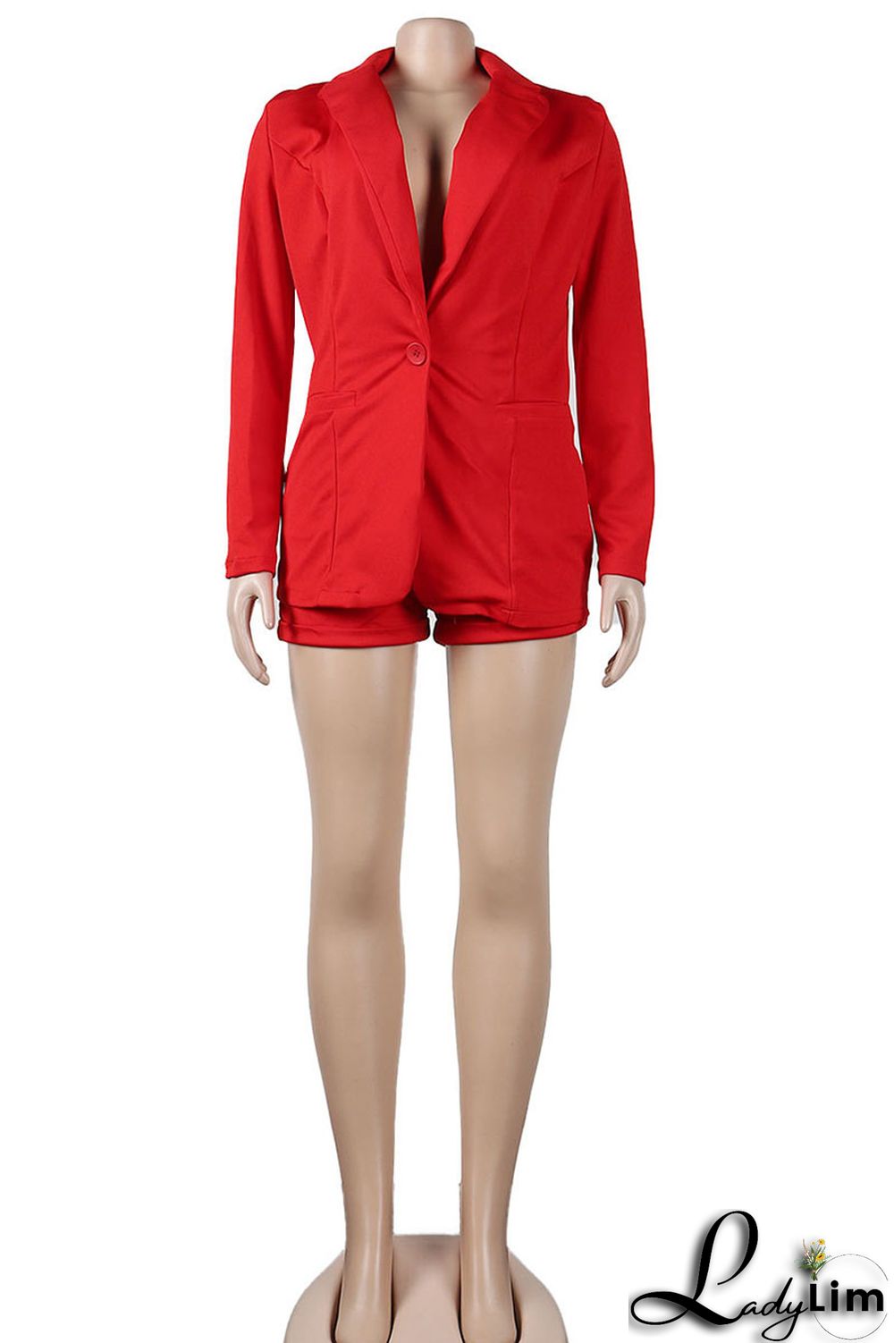 Green Casual Solid Patchwork Turn-back Collar Long Sleeve Two Pieces