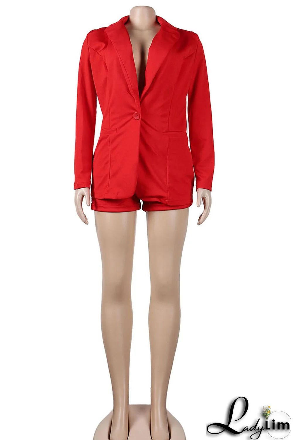 Green Casual Solid Patchwork Turn-back Collar Long Sleeve Two Pieces