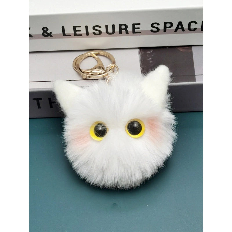Plush Pendant Cat Keychain Blush Cat Ball Cartoon Hand-made Pendant Shake Tone Hot Doll Pendant