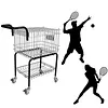 [US Local Warehouse] Foldable Tennis Cart Holds 350 Balls Sports Ball Hopper for Teaching & Court Use
