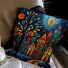 Colorful Houses-11CT DIY Stamped Cross Stitch Shopping Bag 40*40cm/15.75*15.75in