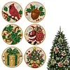 Peinture en diamant perle DIY de No&euml;l 6 pi&egrave;ces d&rsquo;ornements en bois 3,07x3,07 pouces