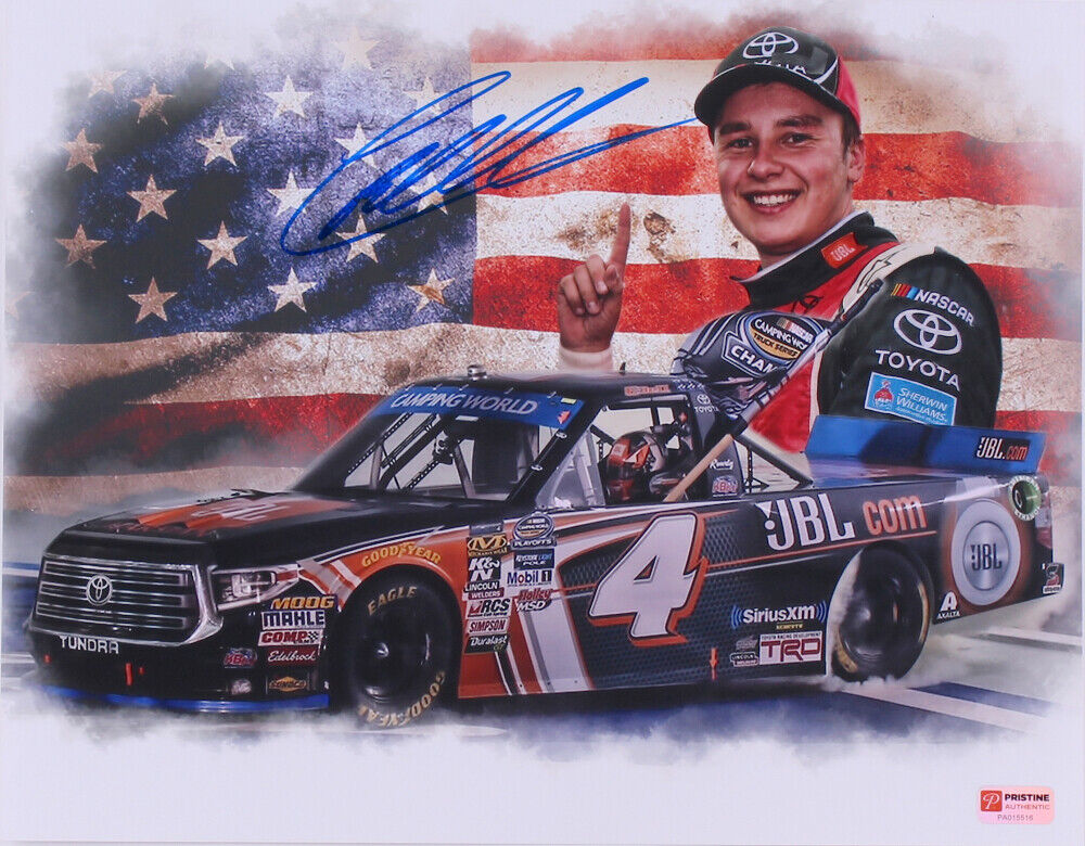 Christopher Bell Signed NASCAR Championship Celebration 11x14 Photo Poster painting (PA COA)