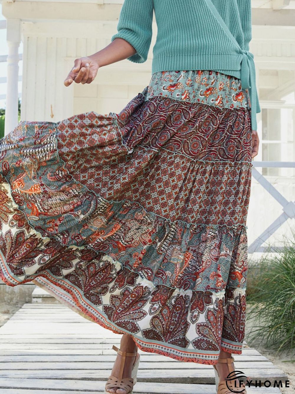 Casual Paisley Loose Skirt | IFYHOME