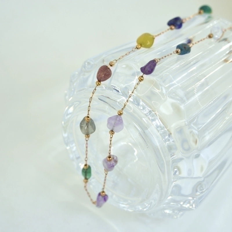 3 Pieces Elegant Geometric Natural Stone Titanium Steel Necklace