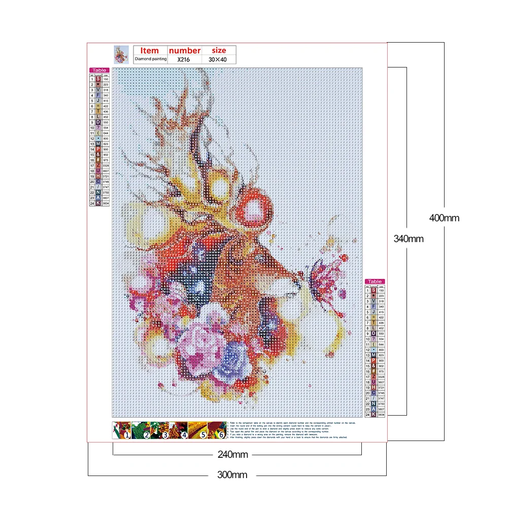 Diamond Painting - Full Round Drill - Flower Elk(30*40cm)