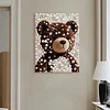 DIY Pearl Painting Brown Bear for Home Decor with Frame(30x40cm)