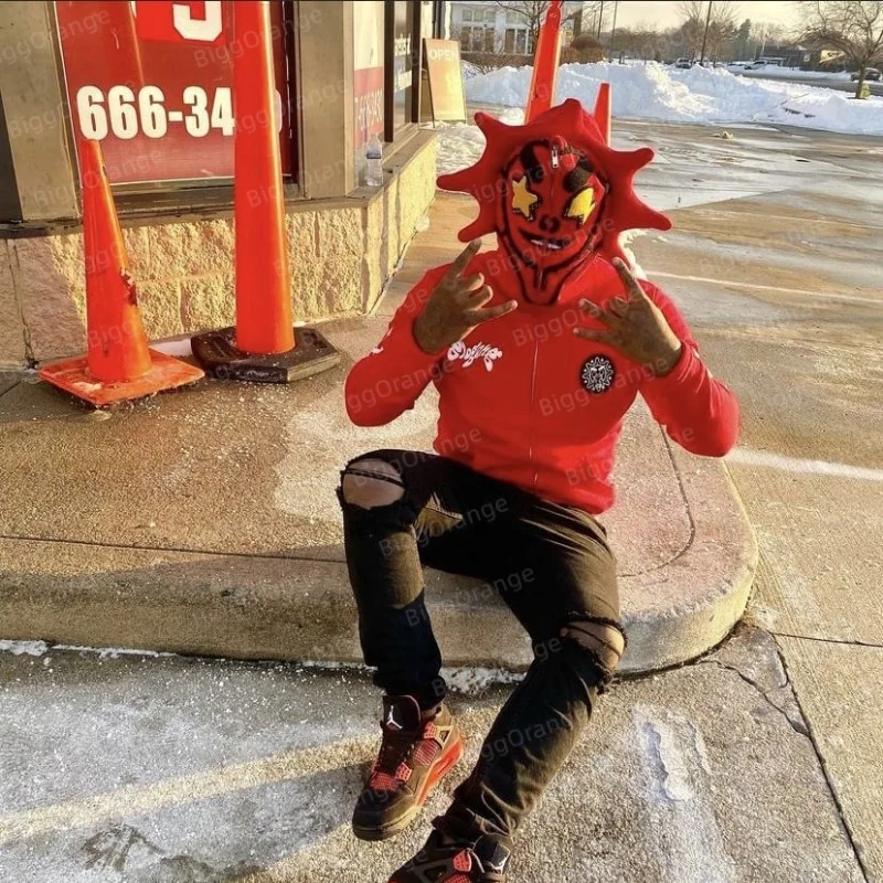 Star 3D Printed Y2k Casual Retro Men's Zip Up Hoodie Coats-VESSFUL