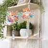 2pcs Flower Cat Diamond Painting Double-sided Crystal Window Suncatcher Craft Set Birthday Gifts Home Garden Decor Hanging Kit
