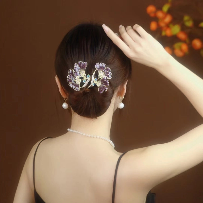 Women’s Minimalist Peacock Feather Flower Alloy Plating Inlay Rhinestones Hair Band