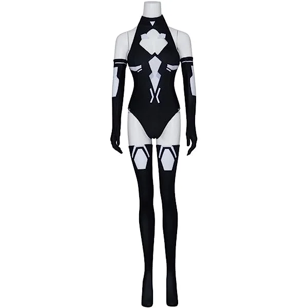 Hyperdimension Neptunia Cosplay Costume Black Heart Cosplay Bodysuit Sexy Halloween Jumpsuit X-Small