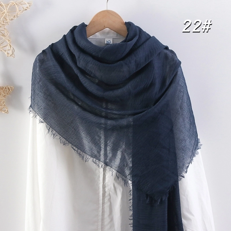 Women’s Elegant Basic Solid Color Cotton And Linen Scarf