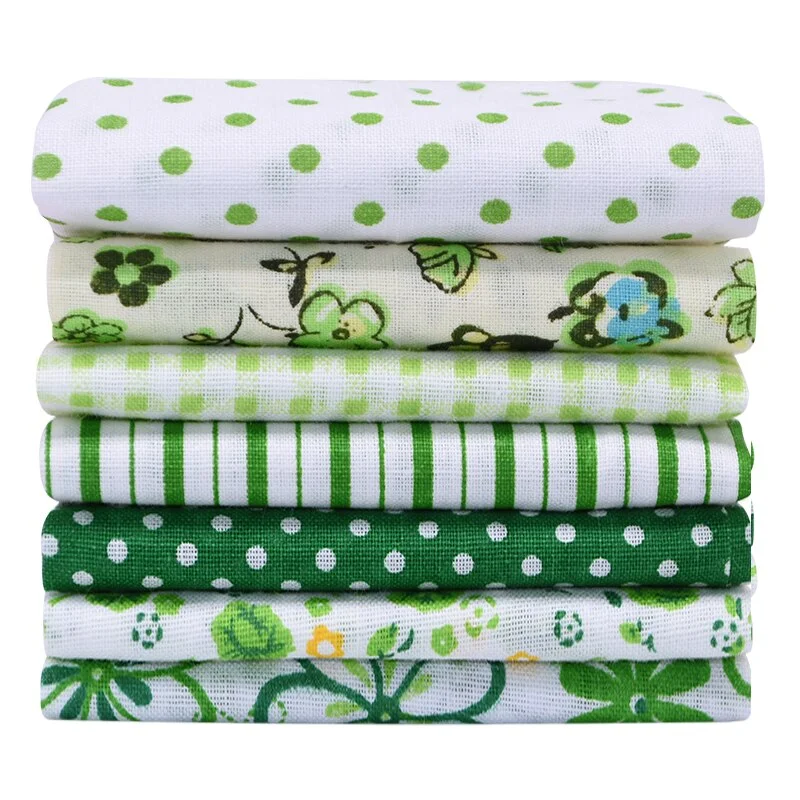 7pcs/set 25x25cm Flower Pattern Cotton Fabric Printed Cloth DIY Handmade Patchwork Material for Needlework Sewing Accessories