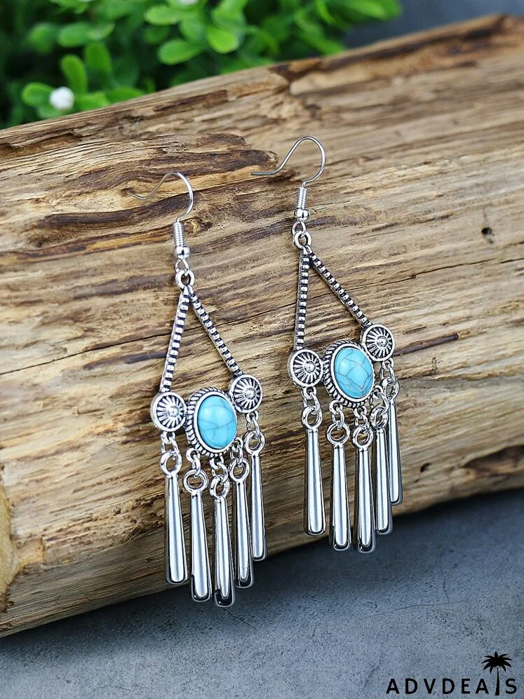 Alloy Tassel Drop Earrings