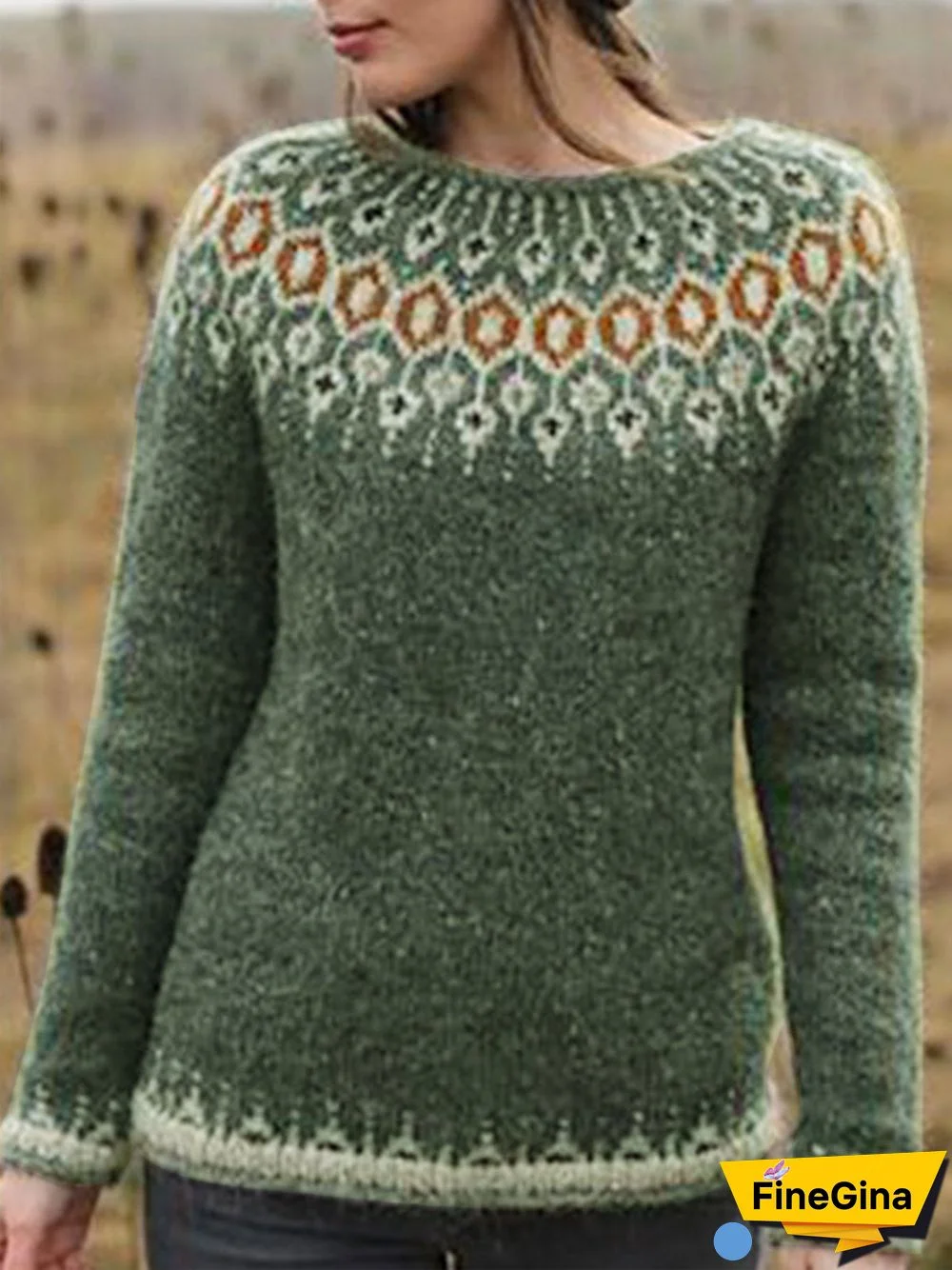 Color-Block Vintage Sweater