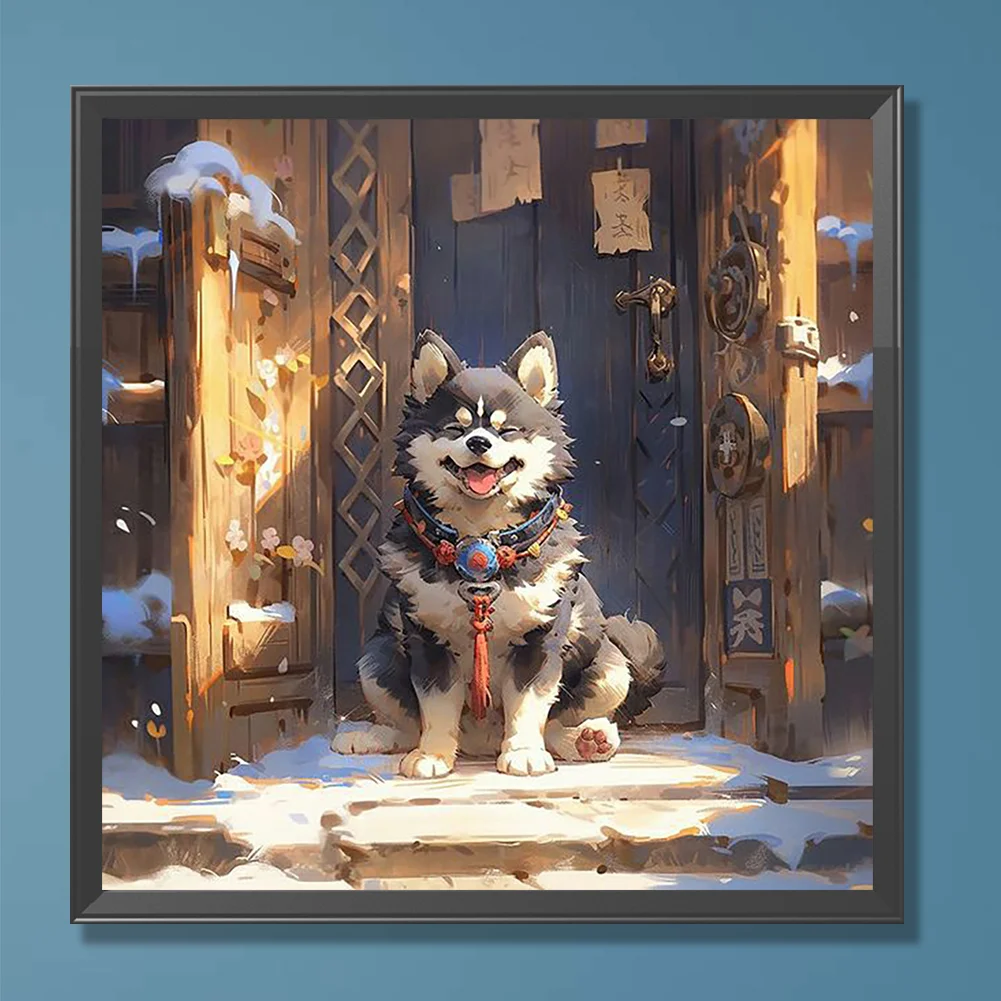 Full Round Diamond Painting 30*30cm - Plateau Guard Dog