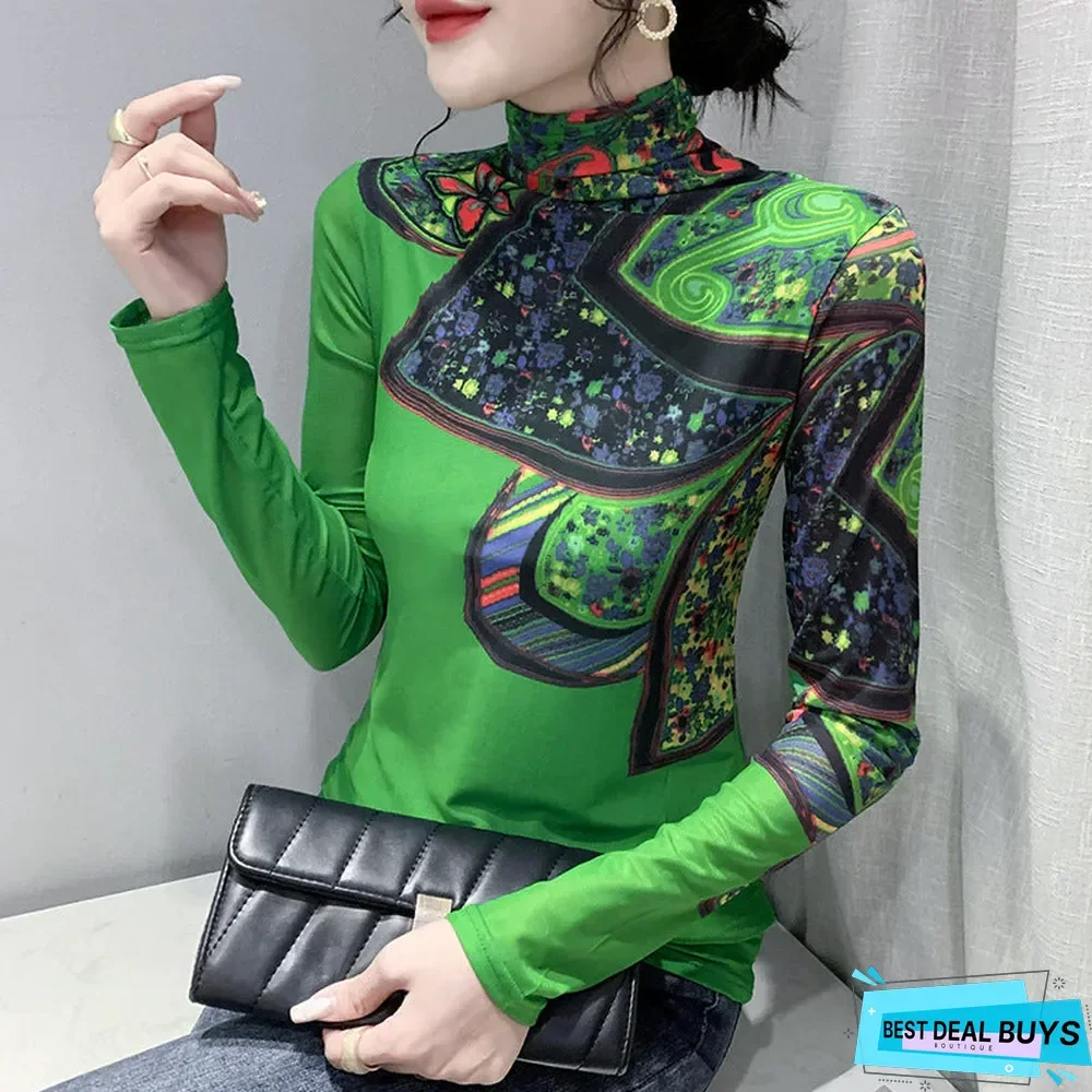 Long Sleeve Casual Printed Shirts & Tops