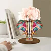 Diamond Painting Wooden Elephant Diamond Painting Flower Vase Ornaments for Home Office Decor