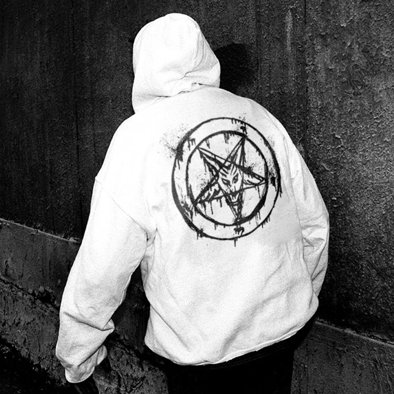 Men's casual creative graffiti printed designer hoodie - Krazyskull