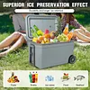[US Local Warehouse] 70L White Cooler with Wheels Hard Shell Ice Chest Keep Food Warm Rolling Wheeled Camping Cooler for Beach Drink Beverage Picnic Fishing