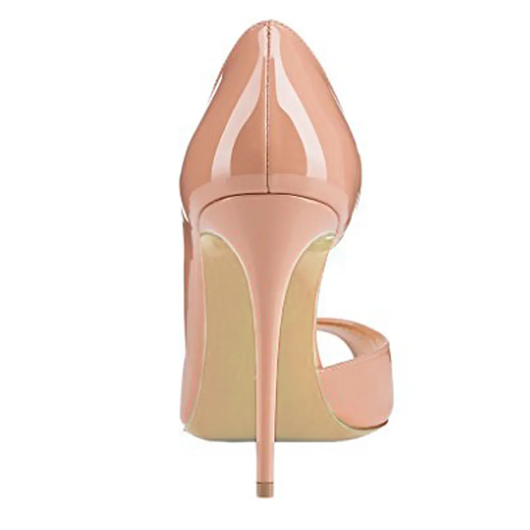 120mm Women's Party Wedding Peep Toe heels Nude Patent-vocosishoes