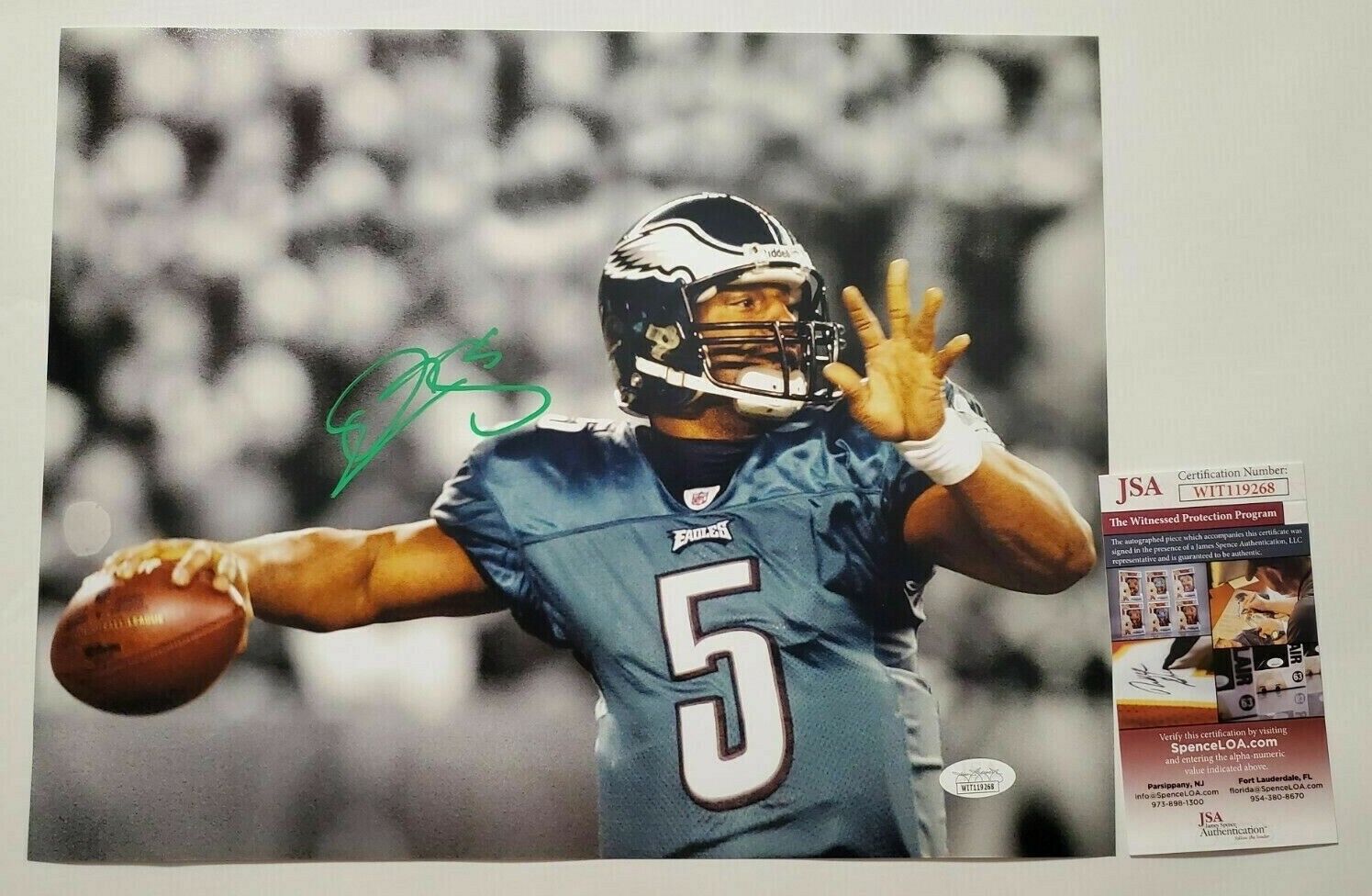 Donovan McNabb signed Philadelphia Eagles 11x14 Photo Poster painting autographed JSA COA