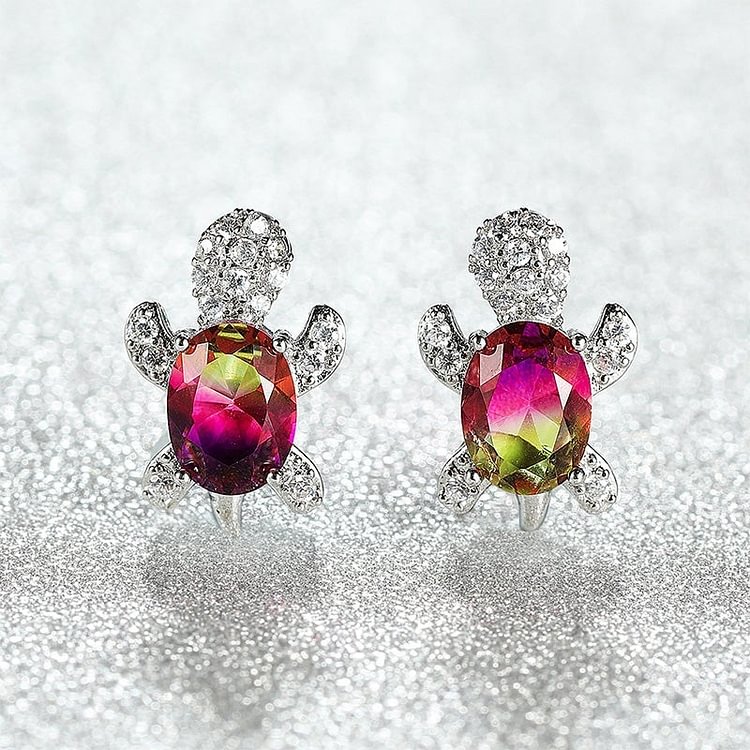 Crystal Turtle Earrings