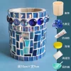Glass Mosaic Art DIY Kit With Wood Pen Holder Square Crystal Mosaic Supplies Art Kit 