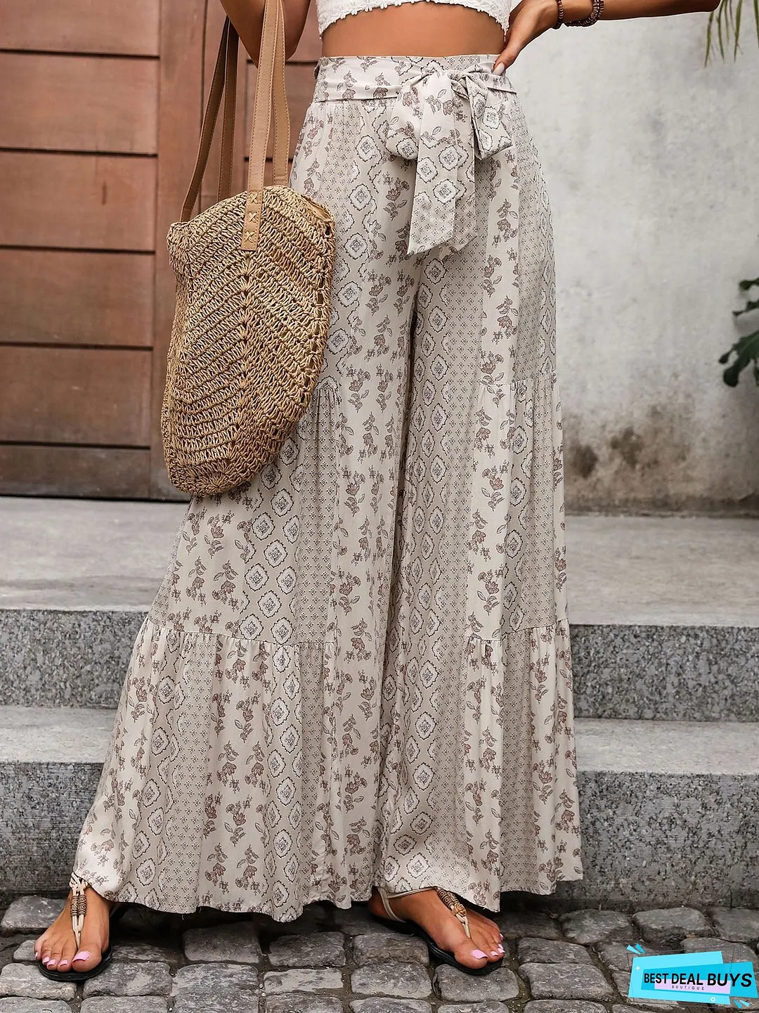 CARSON WIDE LEG TIE PANTS