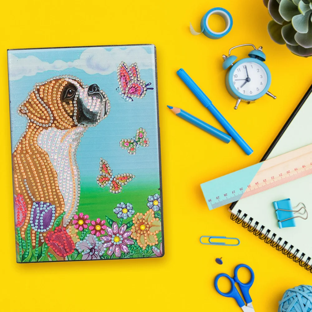 50 Pages A5 Dog Special Shape Drill Notebook 【No Strip】