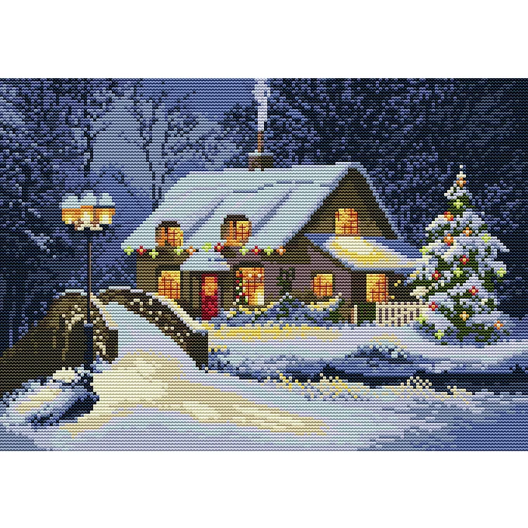 Christmas Eve In Town - Printed Joy Sunday 14CT 38*29cm