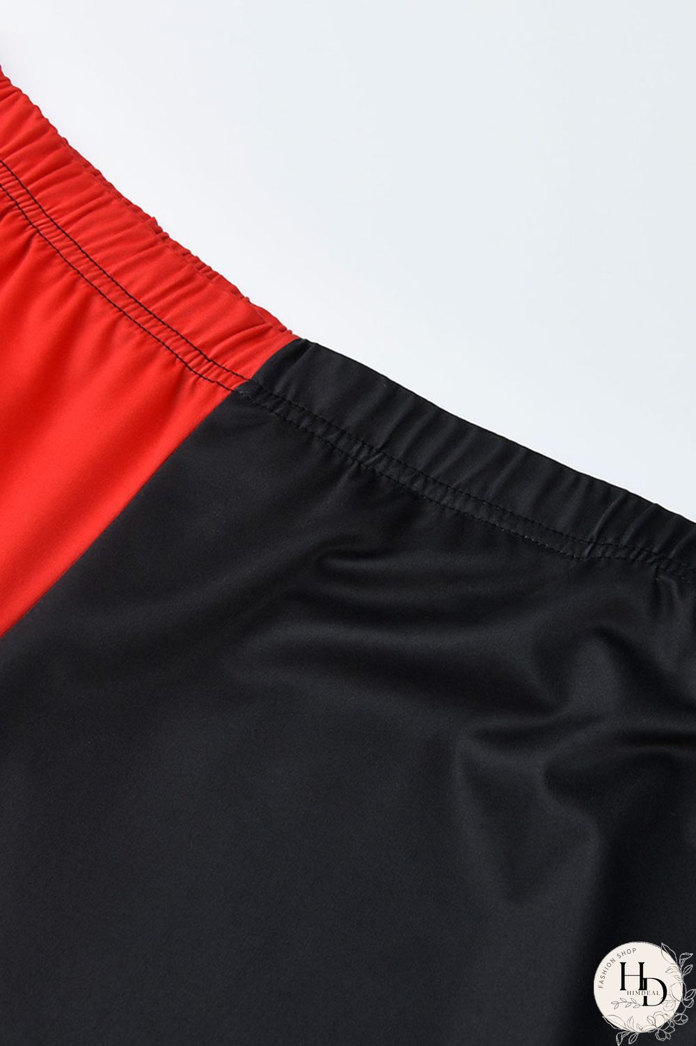 Black and red Fashion Casual Print Two Piece Suits O Neck Plus Size Two Pieces