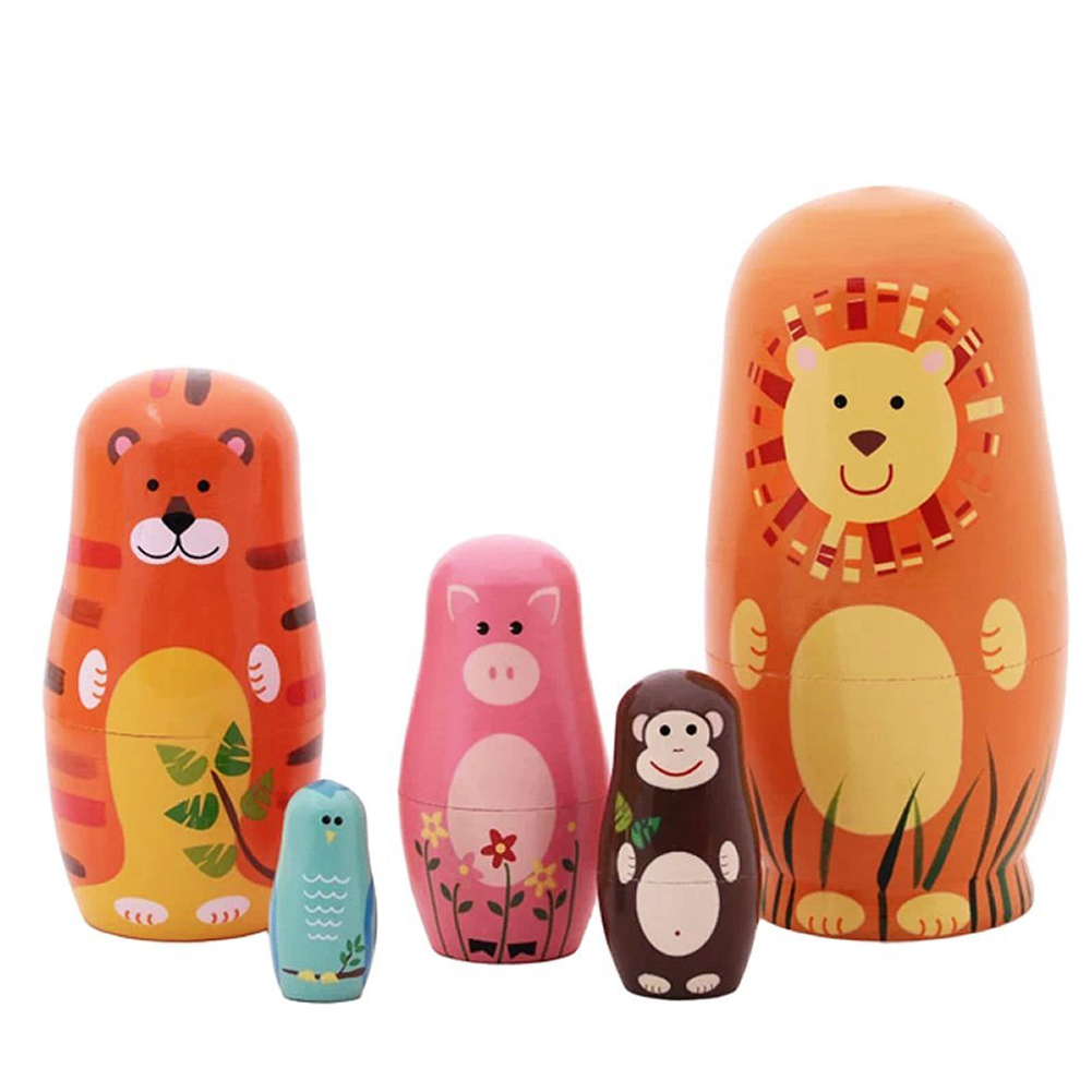 

5pcs Braid Cartoon Matryoshka Nesting Dolls, 501 Original