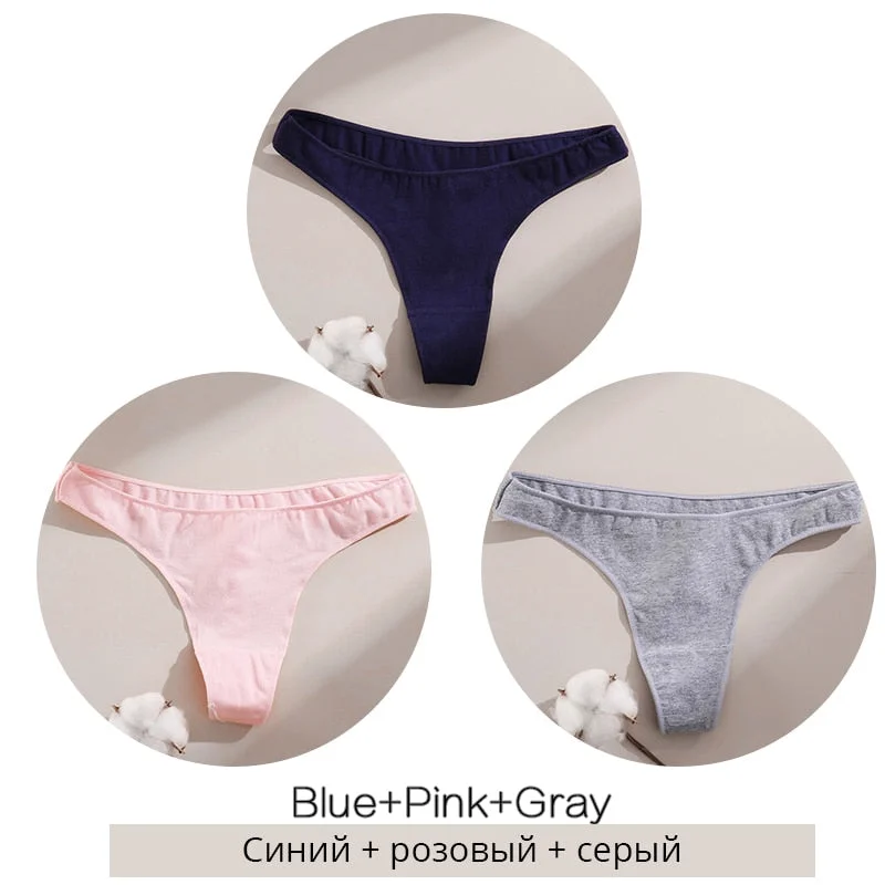 FINETOO Sexy Thongs Women Cotton T-back Underpants M-XL Ladies G-string Underwear Low Waist Female Thong Panties Lingerie 2021