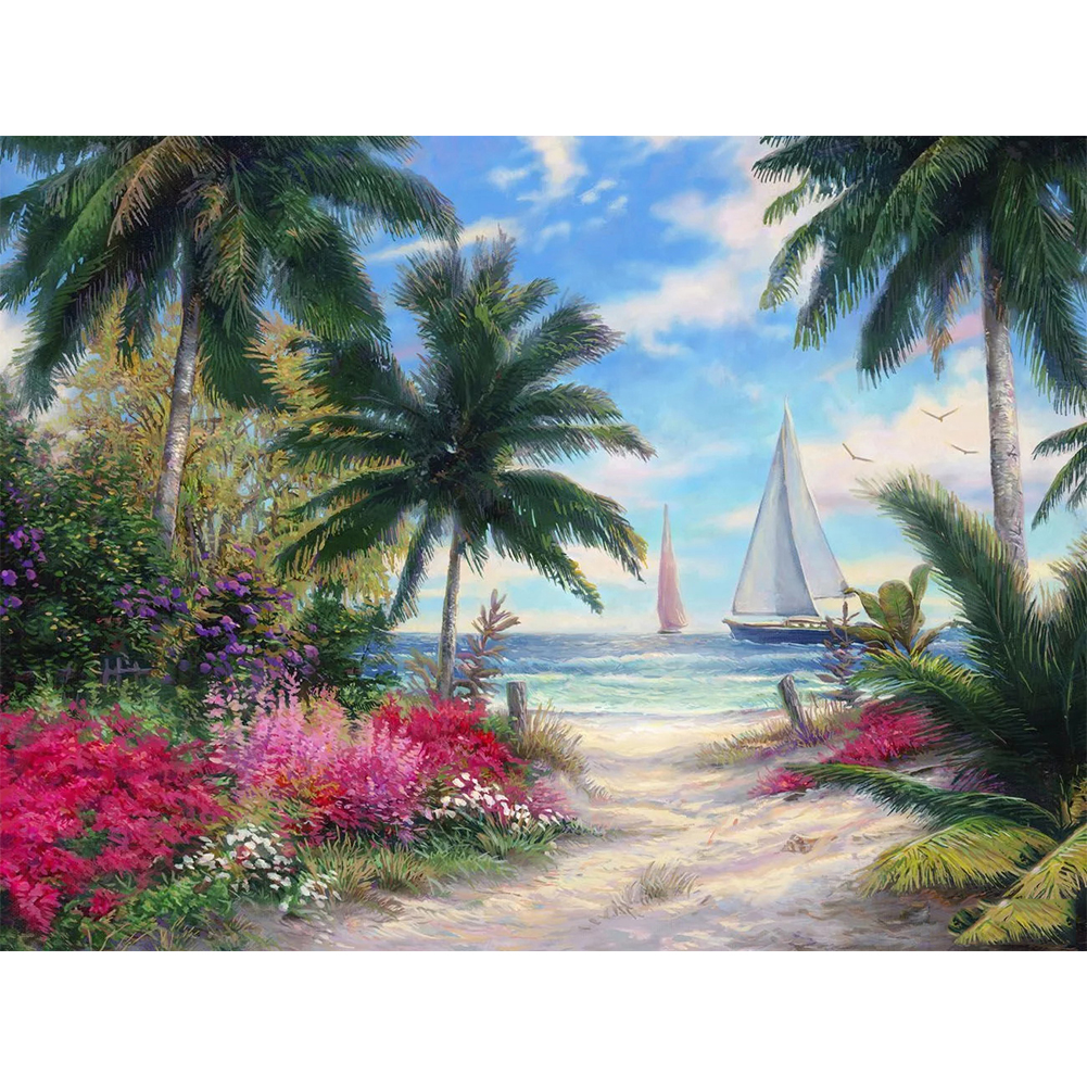 

Coconut Tree Sea - Round Drill Diamond Painting - 40*30CM, 501 Original
