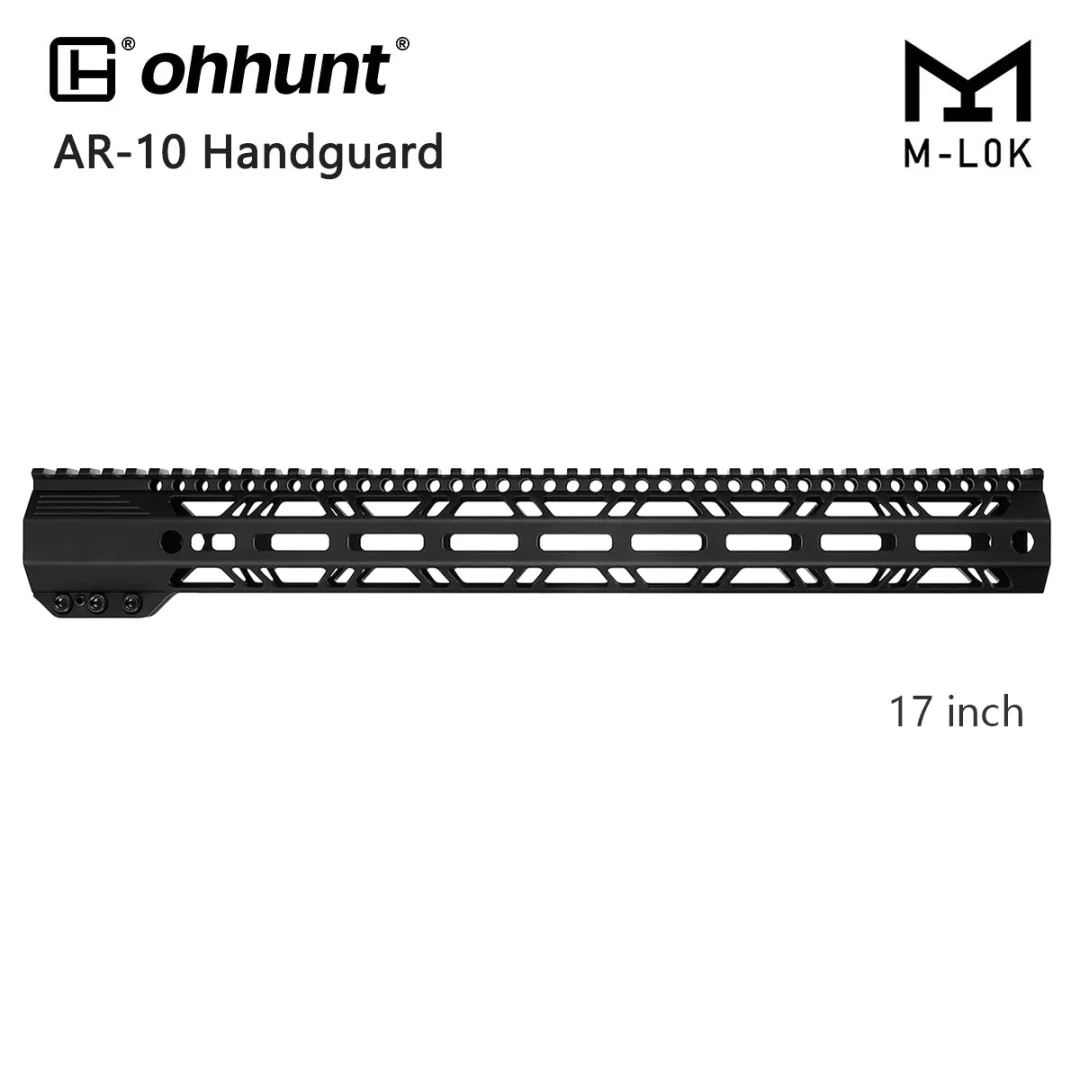 ohhunt® AR10 Free Float Handguard Light & Slim Desigh with Steel Barrel Nut 12" 15" 17"
