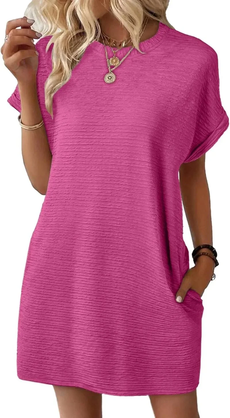✨2025 New Women's Lightweight Summer Short Sleeve Dress with Pockets⏰Last Day 50% Off