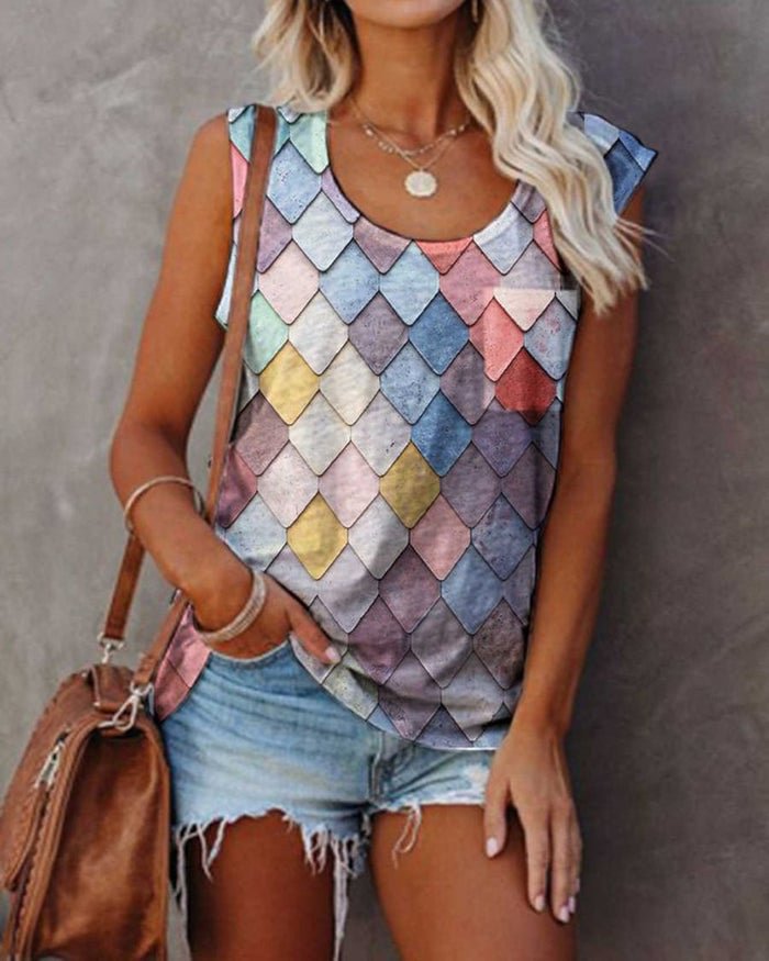 Fashionv-Snakeskin Print Casual Low Stretch Spring Soft & Lightweight Tees