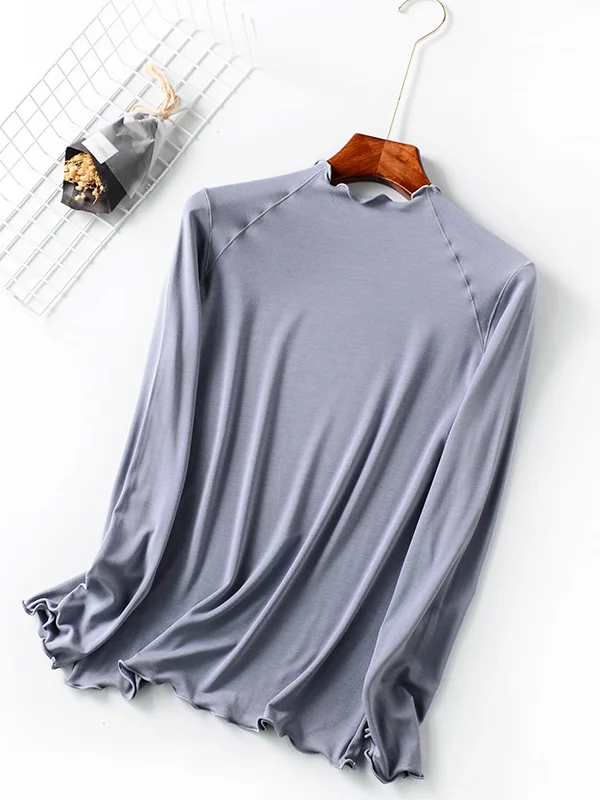 7 Colors Solid Color Long Sleeves T-Shirt Top